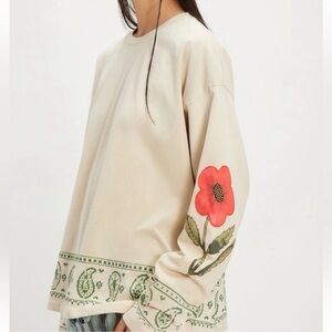 Free People Found Collab Crewneck Paisley Floral Tee - NWT